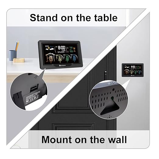 Wireless Radio Weather Station with 3 Outdoor Sensors Indoor Outdoor LCD Digital Thermometer Hygrometer Barometer with WWVB,Alarm Clock,Weather Forecast,Moon Phase,Sunrise and Sunset Time