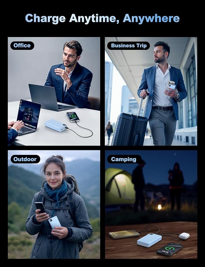 Portable Charger Power Bank 56800mAh Battery Pack-22.5W Fast Charging with USB C & LED Display, 3 Outputs High Capacity Portable Power Bank for iPhone 16/15/14/13 Series, Samsung, iPad etc