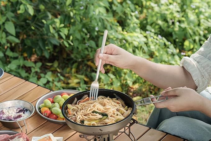 Boundless Voyage Titanium Cutlery Set Portable Camping Tableware Chopsticks Knife Fork Spoon Set for Home Travel (3 PCS SET)