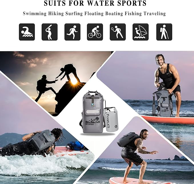 IDRYBAG Dry Bag Backpack Waterproof Floating 20L/30L/40L, Dry Bags Waterproof Backpack for Men, Dry Sack Waterproof Bag