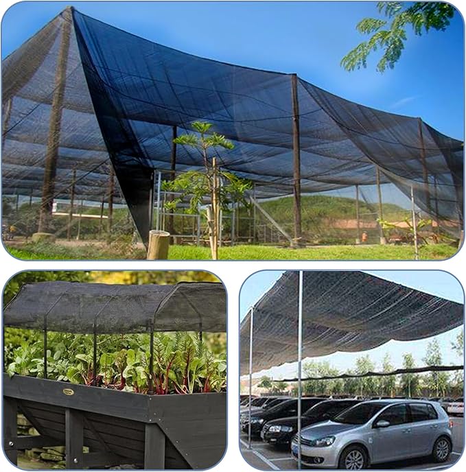 LOVE STORY 6.5x6.5FT 55% Black Shade Cloth Sun Shade Net UV Resistant Mesh Tarp Plant Cover Sunblock Net for Garden,Greenhouse,Vegetables,Flowers