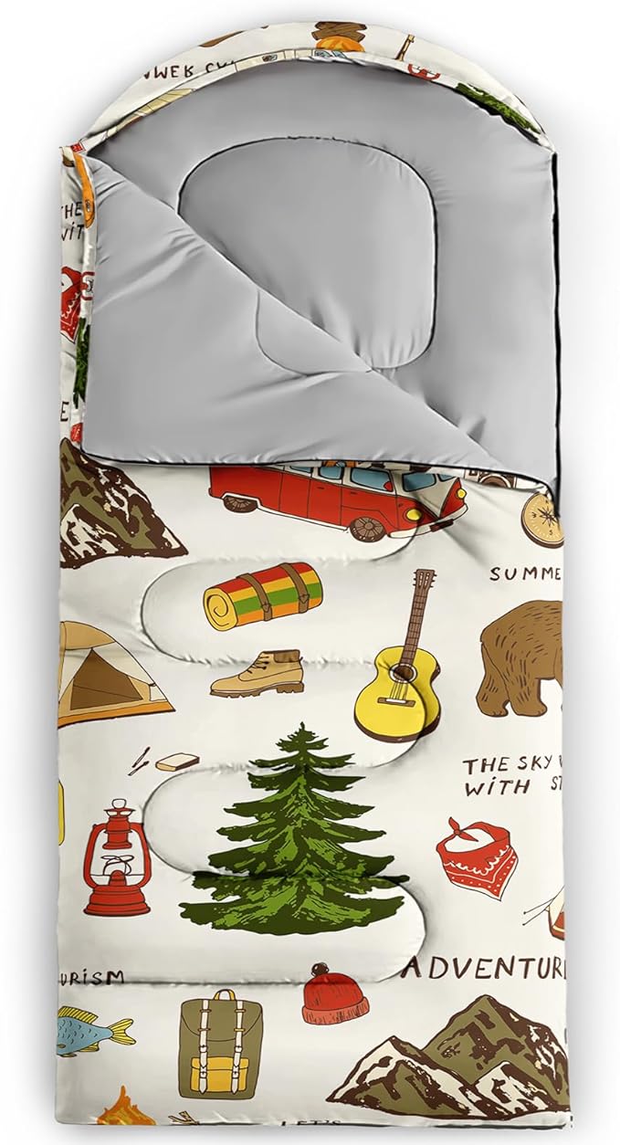 Print sleeping bag,sleeping bags,Outdoor Camping Sleeping Bag,Suitable For Children Boys And Girls Portable,Waterproof,Compact And Lightweight,Great For Outdoor Camping,Backpacking And Hiking