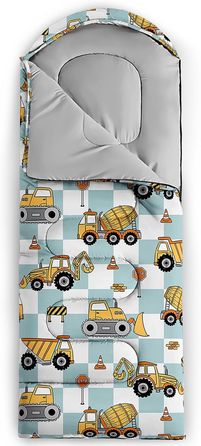 AILONEN Blue Glowing Basketball Sleeping Bag for Kids Boys,Warm and Cool Weather,Lightweight,Waterproof Backpacking,City Theme Ball Sports Sleeping Bag for Camping