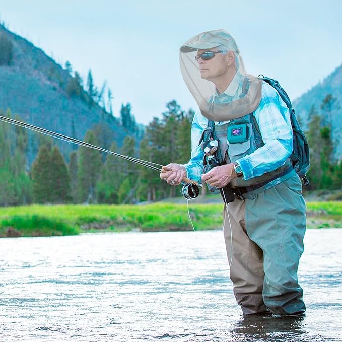 South to East Premium Mosquito Head Net for Insect 2 Pack, Ultra Large & Long, Extra Fine Holes, Fly & Bug Protection Gear for Camping, Hiking, Fishing, Gardening, Safari, Fit All Hats, Grey