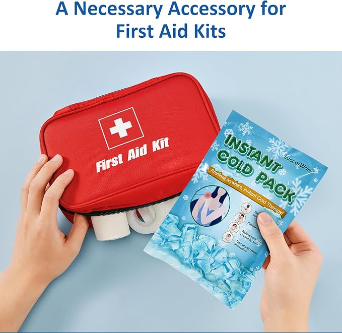 16 Packs Instant Cold Pack for Large Size (5.9" x 8.6") - Disposable First Aid Ice Packs for Injuries - Cold Compress for Pain Relief, Swelling, Toothache, Athletes & Outdoor Activities
