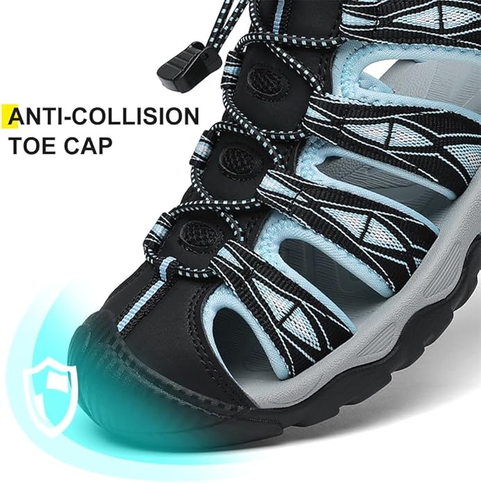 Dannto Women's Sport Hiking Sandals Closed Toe Outdoor Athletic Walking Sandal Lightweight Summer Water Shoes