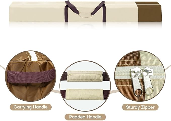 67 Inch Waterproof Umbrella Storage Bag for Outdoor Beach Umbrella bag, Oversized Hammock and Steel Stand With Handles and Zippers,Tent Pole Bag,Travel Sports Equipment Bag,Beige