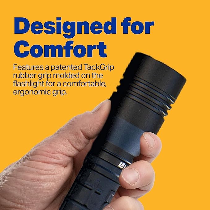 LUXPRO LP290V3 LED Flashlight - Bright 300 Lumens with 3 Light Modes - Aircraft-Grade Aluminum with IPX4 Waterproof Protection & Patented TackGrip - Camping, Outdoor, Home - Batteries Included