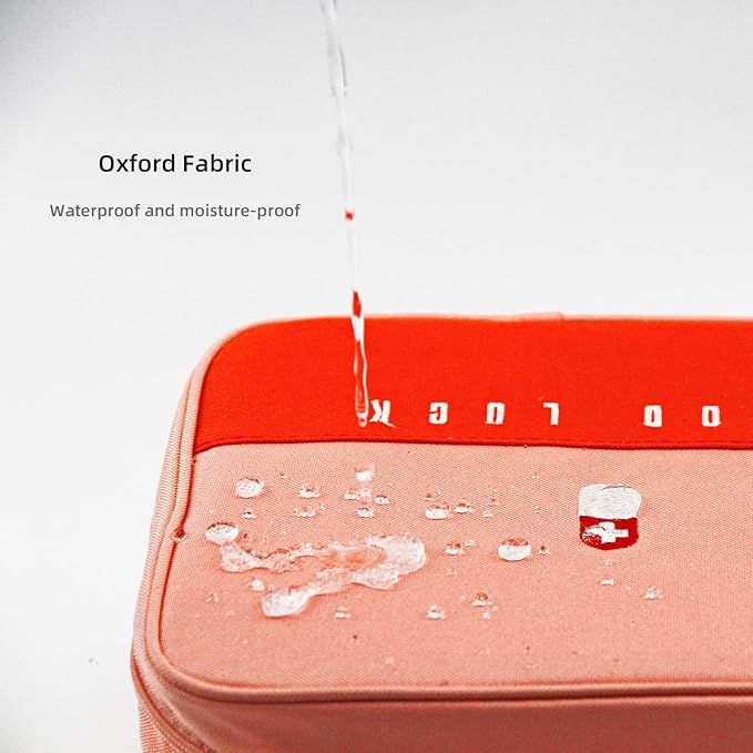 Cute Pink Empty First Aid Bags, Travel Medicine Bag for Women and Girls, Medical Supplies Organizer Bag, Portable Kit for Traveling, Car, Home, Camping, Office, Hiking, Outdoor