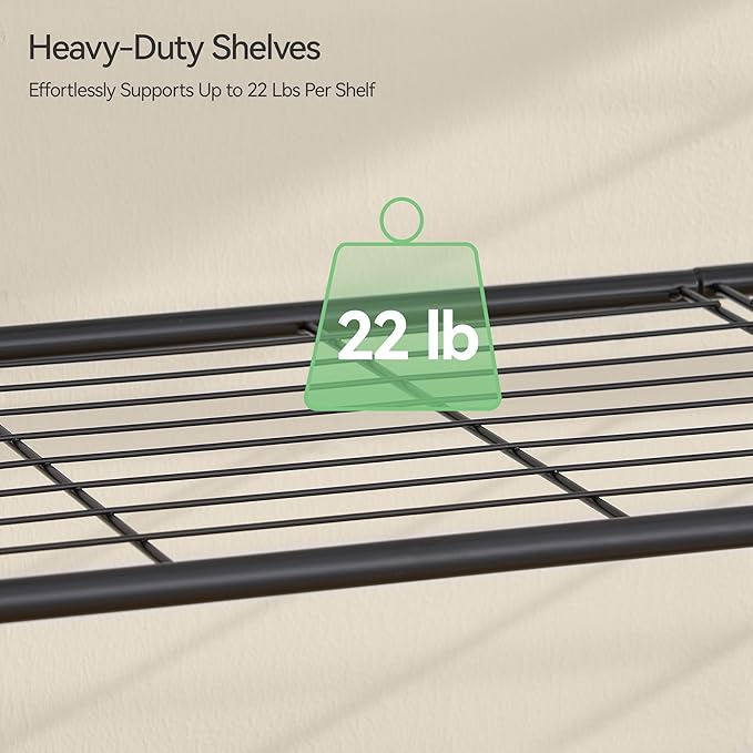 Shoe Rack for Closet, Metal Shoe Organizer, 10 Tier Garage Shoe Rack Max Holds 50 Pairs,Shoe Storage Shelf,Entryway, Black