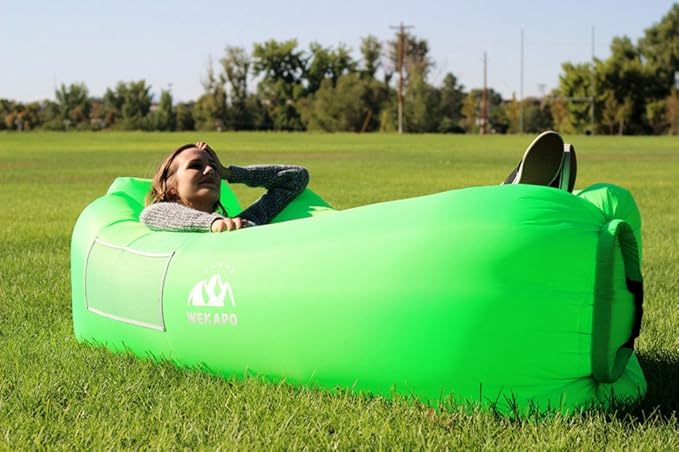 WEKAPO Inflatable Sun Lounger, Air Sofa, Hammock, Portable, Waterproof and Leak-Proof, Ideal for Backyard, Beach, Travel, Camping, Picnics and Music Festivals