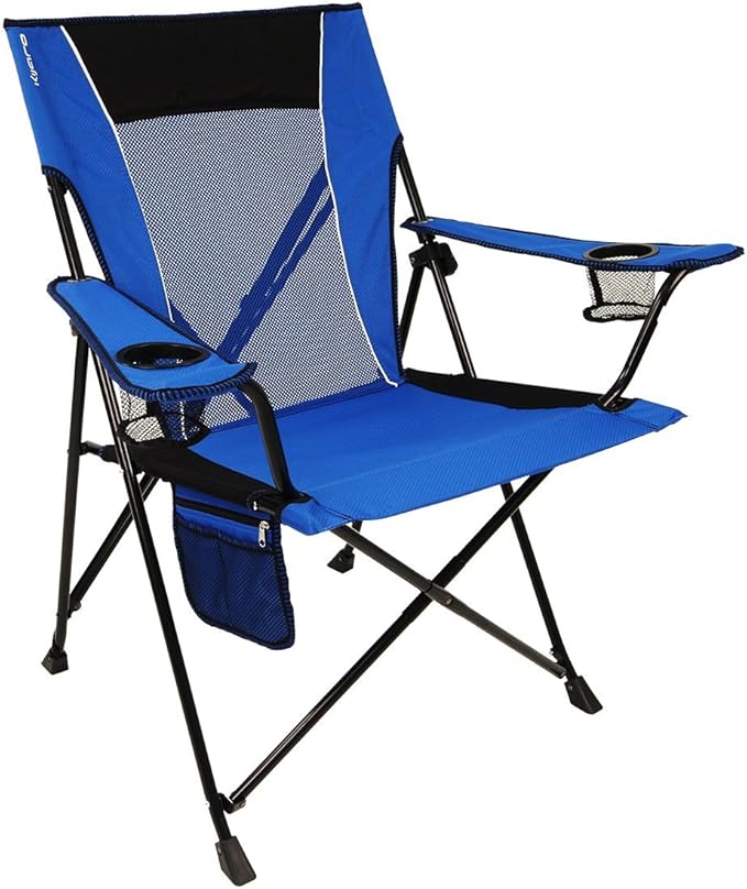 Kijaro Dual Lock Folding Camp Chairs - Versatile for Sports, Outdoors & Lawns - Locks Positions - Maldives Blue