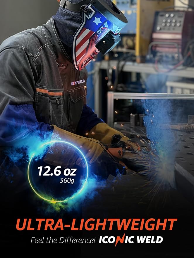 Auto Darkening Welding Helmet - Flip Up Lens, Lightweight, Shade #4/9-13 (Mohave)