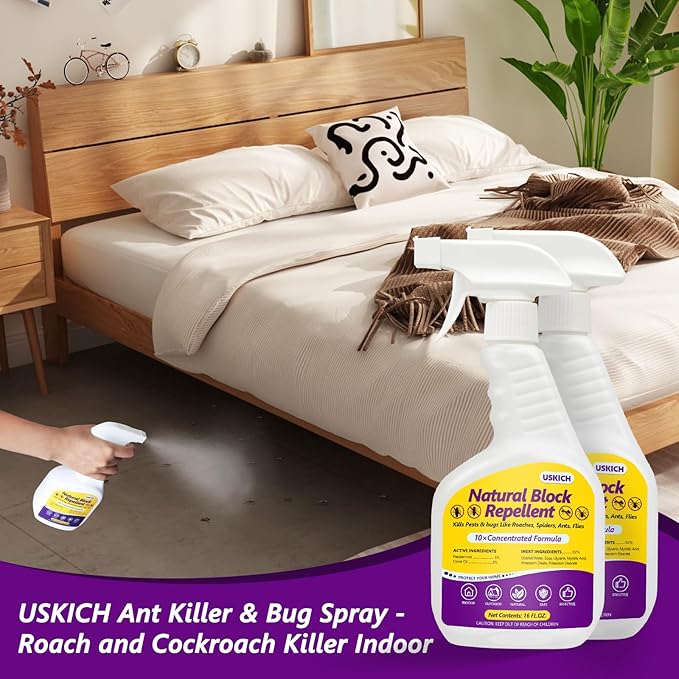 Ant Killer & Bug Spray - 16 oz-Natural Indoor & Outdoor Insect Repellent Spray for Spiders, Ants, Roaches,Cockroach -Fly and Insect Defense, Safe & Extra-Strong Formula,Pest Control