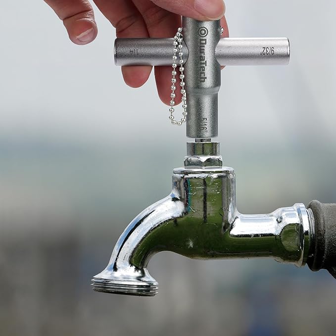 DURATECH 4 Way Sillcock Key Set, Utilities Key, Multi-functional Water Key, 2-Pack, for Valve, Faucet, and Spigots