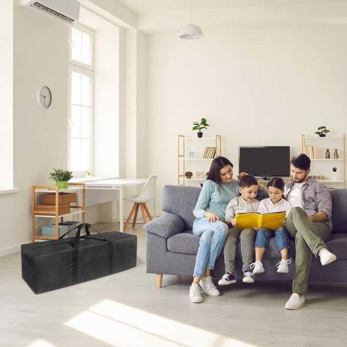 Extra Large Sports Duffle Bag-Zipper Duffel Travel Sports Equipment Bag,Travel Duffel Luggage Bag with Upgrade Zipper, Sturdy & Water Resistant (48" - Black)