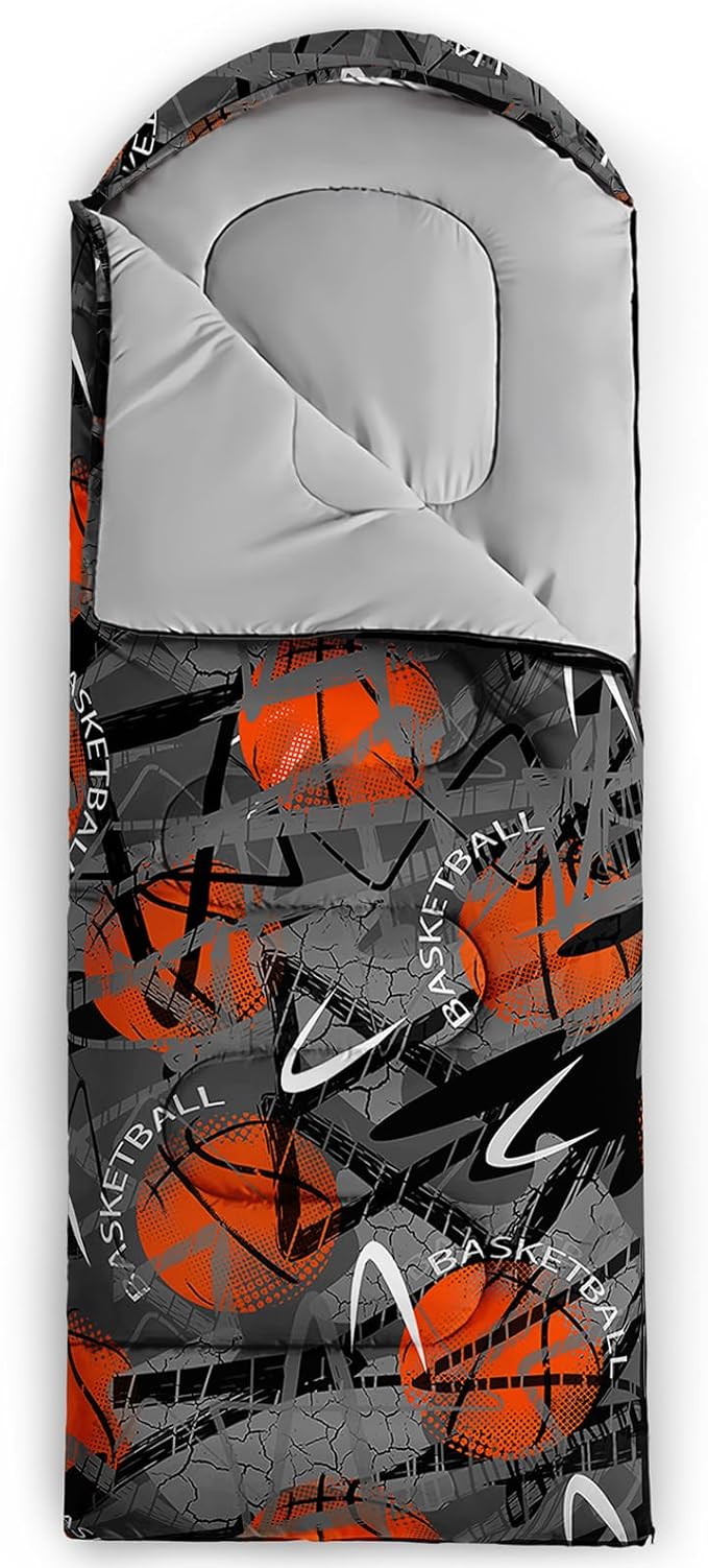 Axolotl Colorful Cats 3 Season Sleeping Bag for Kids, Girls, Teens - Warm and Cool Weather Pet Animal Theme, Waterproof Lightweight for Traveling, Outdoors Camping Equipment