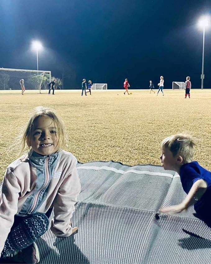 5x7 Solid Gray RV Patio Mat – Extra Thick 5mm Recycled Poly Rug – Heavy-Duty, Waterproof, Reversible – Premium Outdoor Mat for Camping, Beach, Deck (Gray NO Carry Bag, 5'x7')