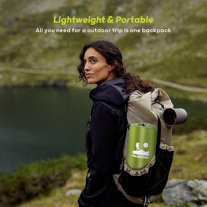 4 Inch Thick Double Sleeping Pad for Camping, with Foot Pump and Pillow, Lightweight Camping Mattress 2 Person for Outdoors, Backpacking, Hiking