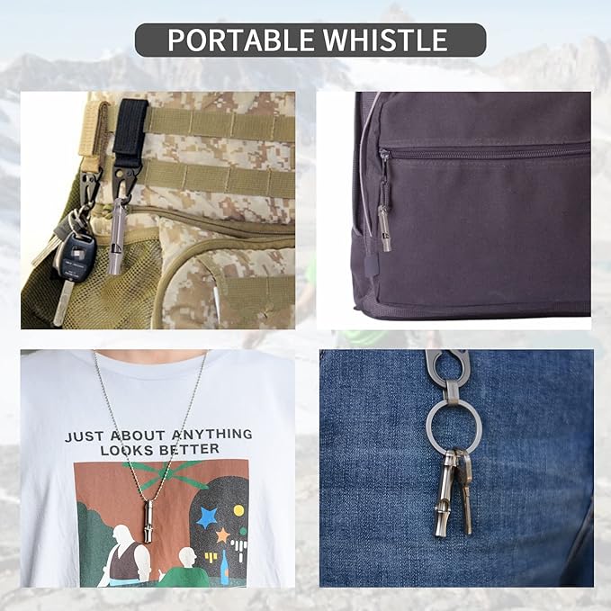Emergency Whistle,Titanium Whistle EDC Safety Whistle for Outdoor Camping,Loud Survival Whistles Loud up to 120db