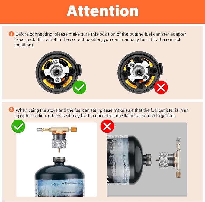 WADEO 3900W Windproof Camping Stove, Camping Gas Stove with Piezo Ignition, Backpacking Stove Portable Camping Stove with Two Fuel Canister Adapter for Outdoor Backpacking Hiking and Picnic