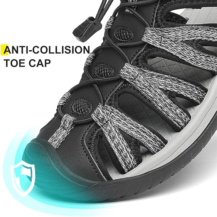 Dannto Women's Closed Toe Hiking Sandals Walking Water Sandal Comfort Athletic Sport Outdoor Sandals