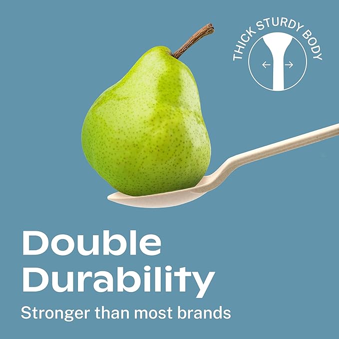 CORAL Light Brown 100% Compostable Knives - 120 Heavy Duty No Plastic Knives (7.0 inch) - Break Resistant with Smooth Edges, Ocean Friendly Alternative to Plastic Silverware - Biodegradable & Disposable Knives