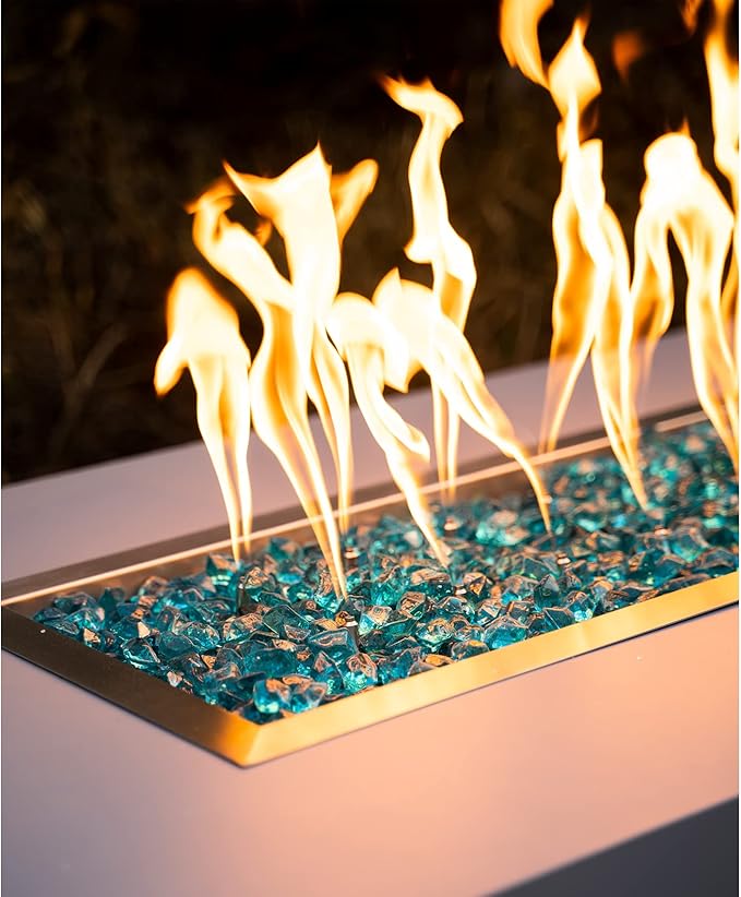 Stanbroil 24" x 8" Upgrade Rectangle Fire Pit Jet Burner Pan, 304 Stainless Steel Natural & Propane Gas Firepit for Outside, High Flame, 90k BTU Max