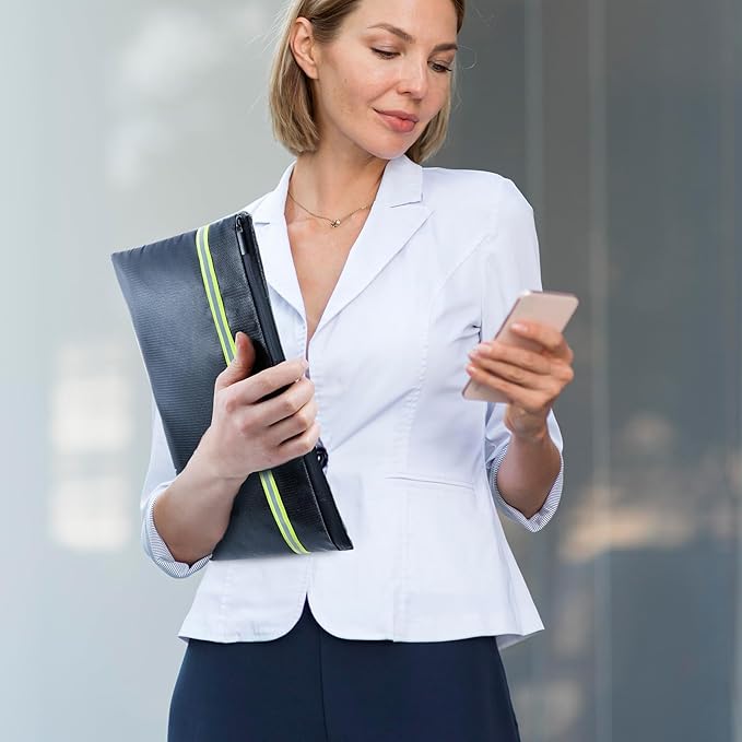 Fireproof Document Bag – 3 Pack (15" x 11", 13" x 9.7", 10.5" x 8") Fireproof & Water- proof Document Organizer | Document Holder with Zipper Secure for Cash, Passports, Check& More