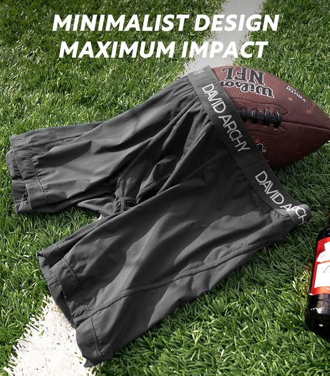 DAVID ARCHY Mens Performance Boxer Briefs 3 Pack, 3D Support Pouch & No Ride-Up Design Moisture-Wicking Sport Underwear