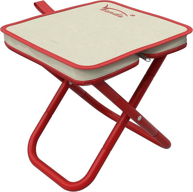 Folding Stool Camping Stool, Portable Folding Stool with Carrying Bag, 12-Inch Portable Chair (1.3Lbs), Outdoor Travel Footstool