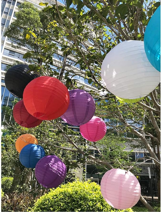 BEISHIDA 16Pcs Colorful Paper Lanterns Multi-Color Chinese/Japanese Hanging Round Paper Lanterns for Wedding, Birthday, Baby Shower, Classroom,Party,Home Decoration(Size of 4?? 6?? 8?? 10??