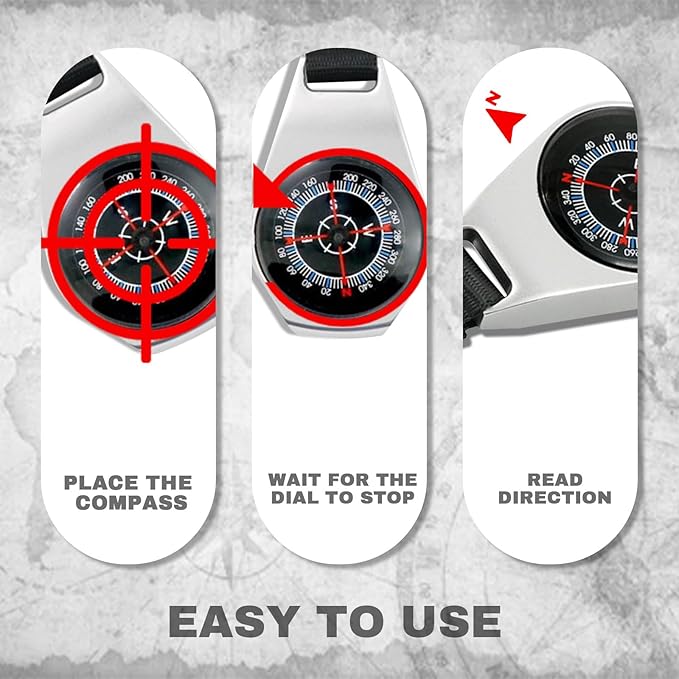 Custom Portable Compasses Keychain with Text Mini Compass with Waterproof Luminous Function Survival Gifts for Men Hiking Camping Hunting Map Navigation Tool