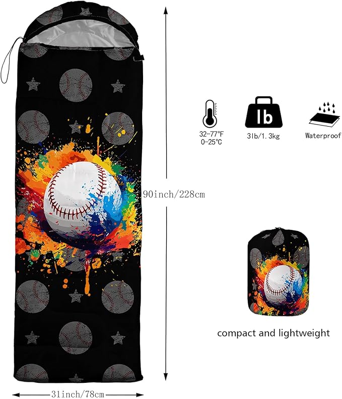 QOOMO Camping Sleeping Bags,3 Season Warm & Cool Weather,Lightweight,Waterproof Sleeping Bags for Adults & Kids,Traveling,and Outdoors,Camping Gear Equipment