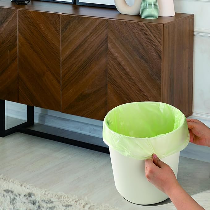 1.2 Gallon Small Trash Bags 120 Count Biodegradable Mini Garbage Bags Leakproof Tear Resistant Trash Can Bin Liners Fit Bathroom, Office, Car, Diaper Pail Unscented green