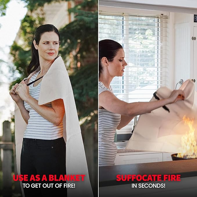 Hero Extra Large Emergency Fire Suppression Blanket - 1 Pack, XL Fiberglass Fire Blanket, 47' x 71'