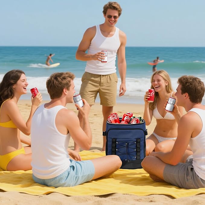 Cooler Backpack - 40 Cans Insulated Backpack Cooler for Men & Women, Portable 2 Leak Proof Compartments Coolers Bag for Beach Travel Picnic Lunch Hiking BBQ Camping - MIYCOO