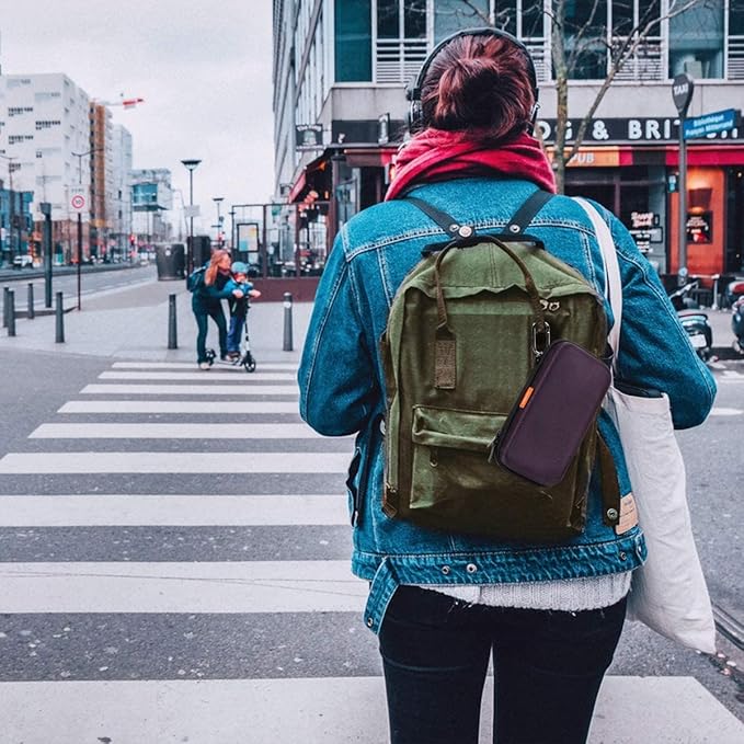 Hard EVA Carrying Case - GLCON Protective Electronic EVA Storage Case for Power Bank, Charger, Earbuds, Cell Phone, Battery - Portable Small Travel Bag with Mesh Inner Pocket + Zipper Enclosure