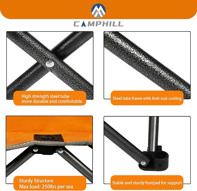 Camping Chair Set of 3, Outdoor Folding Camping Chairs for Heavy People with Cup Holder & Carry Bag,Collapsible Chair Include One Sofa Chair and Two Single Chair,Support up to 500lbs