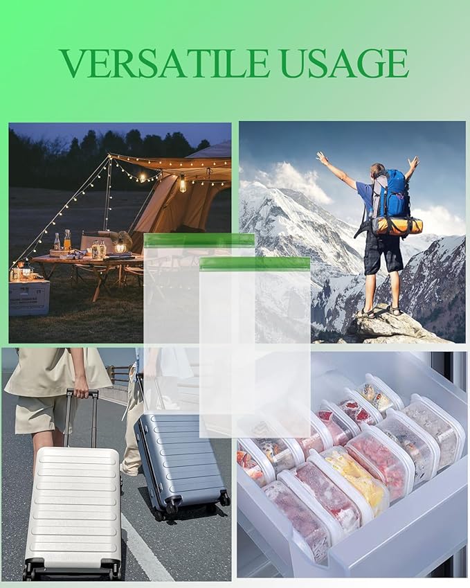 HEAVY DUTY Odor Proof Storage Bags-12x20 Inch Bear bags for Food Backpacking,Reusable Double-Tracked Ziplock Bags for Food Storage fit Camping, Hiking, Water Sports and Home Organization-2 pack