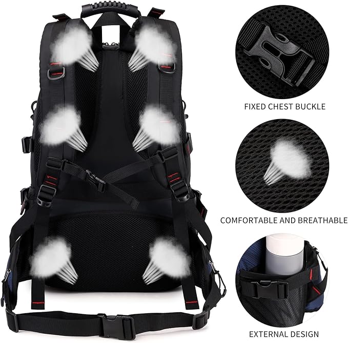 Nerlion 40L Hiking Backpack Travel Backpack for Men Women Camping Waterproof Outdoor Hiking Daypack Lightweight Backpack (Blue)