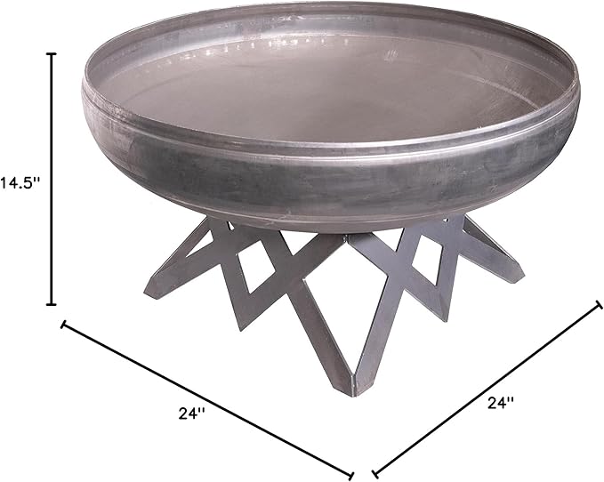 Liberty Fire Pit – Ohio Flame Wood Burning Outdoor Fire Pit - 24" Diameter with Angled Base (Made in USA)