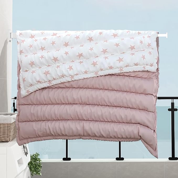 Dr.DJ Clothes Drying Rack for Laundry, Retractable Clothes Hanger Rack Wall Mounted Folding Indoor, Drying Rack, Space Saver Clothes Rack,Collapsible (Tri-Fold) with 18 J-Hooks Laundry Rack White