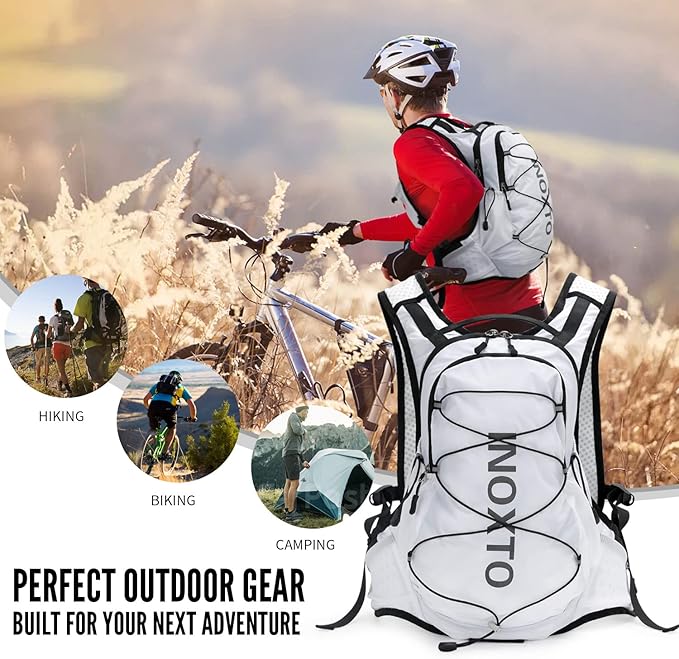 Hydration Pack Backpack, Lightweight Water Backpack with 2L Leakproof Hydration Bladder Daypack for Men Women,Running Hydration Vest for Outdoor Trail