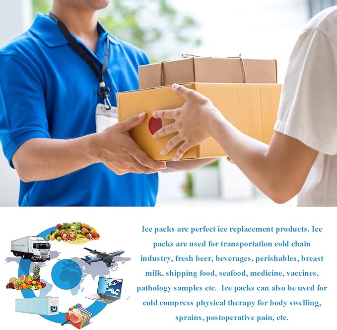 Dry Ice Packs for Shipping Frozen Food, Reusable Cold Ice Sheets for Coolers, Lunch Bag, Flexible Long-Lasting Ice Blanket Sheets for Shipping