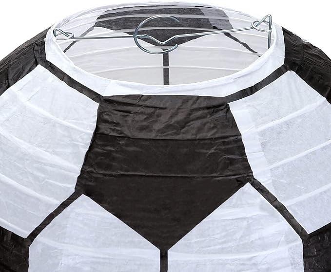 10 Inch Soccer Paper Lanterns Sports Soccer Themed Birthday Party Decorations Supplies Party Favors - Pack of 5