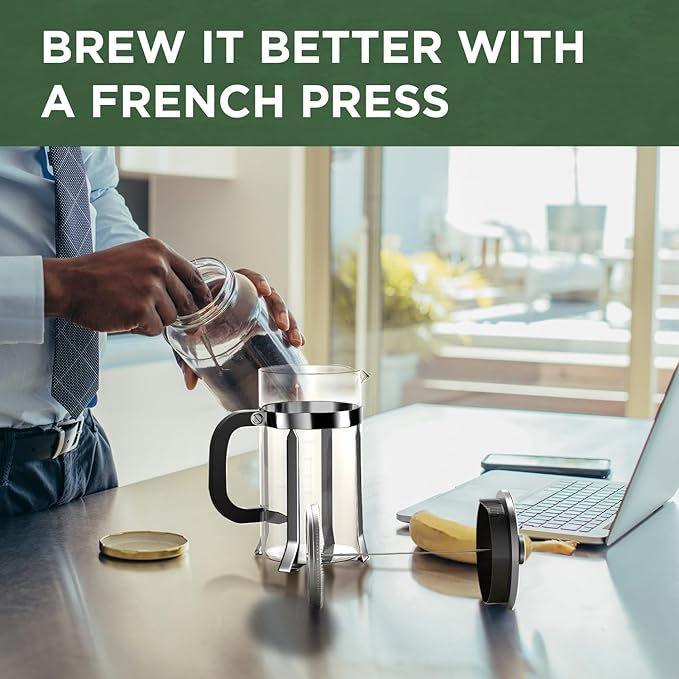 21 Ounce / 600ML French Press Coffee Maker - Stainless Steel & Borosilicate Glass, 4 - Filter for Smooth Brews - Perfect for Cold Brew, Espresso & Tea