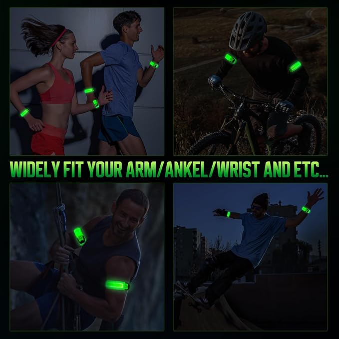 LED Armband for Running (2 Pack), Light Up Armbands Rechargeable, Running Lights, High Visibility Reflective Running Gear for Running Walking Cycling