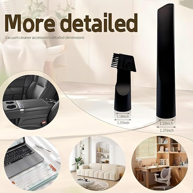 12-Piece 1 1/4 Inch Shop Vac Attachments Cleaning Kit With Dryer Lint Vac Attachment/Round Vacuum Brush/Flexible Crevice Tool (Hose Adapters for 1 1/4" to 2 1/2"Hoses)