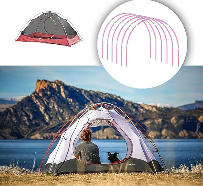 DIY Tent Pole, Replacement Tent Pole, Greenhouse Hoops,Telescopic Rod,Long Approximately 52ft, Diameter - 6.5mm,36 Pack, for Hiking Camping Backpacking Tent